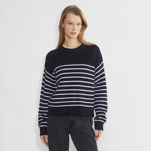 Aritzia Wilfred Navy and White Striped Sweater